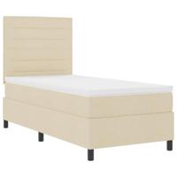 Boxspringbed met matras met hoofdeinde Crème 90 x 190 cm Stof - thumbnail