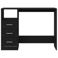 Bureau met lades 102x50x76 cm bewerkt hout zwart eikenkleur - thumbnail