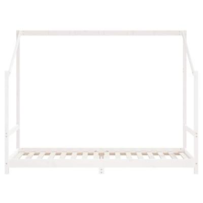 Kinderbedframe 90x200 cm massief grenenhout wit