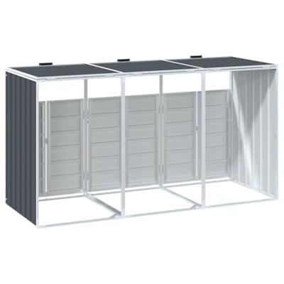 Containerberging voor 3 containers 216x81x115cm staal antraciet