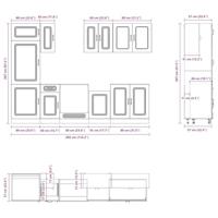 8-delige Keukenkastenset Kalmar bewerkt hout glanzend wit - thumbnail