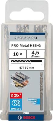 Bosch Accessories 2608595061 2608595061 HSS Metaal-spiraalboor 4.5 mm Gezamenlijke lengte 80 mm Geslepen DIN 338 Cilinderschacht 10 stuk(s) Bosch Accessories 2608595061 2608595061 HSS Metaal-spiraalboor 4.5 mm Gezamenlijke lengte 80 mm Geslepen DIN 338 Cilinderschacht 10 stuk(s)