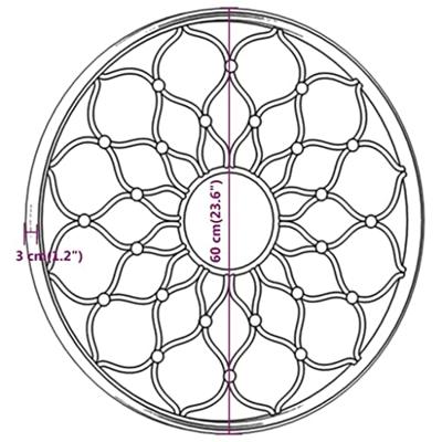 VidaXL Spiegel rond 60x3 cm ijzer zandkleurig