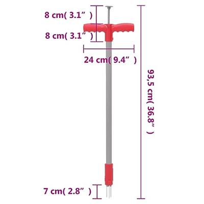 VidaXL Onkruidsteker 93,5 cm gepoedercoat staal rood en grijs - thumbnail