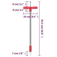 Onkruidsteker 93,5 cm gepoedercoat staal rood en grijs - thumbnail