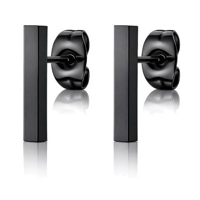 T-Bar oorbellen Dames Edelstaal Staaf Zwart T-Bar oorbellen Dames Edelstaal Staaf Zwart