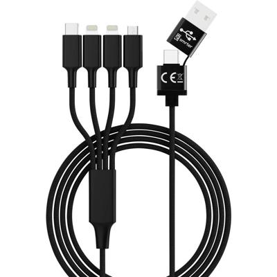 Smrter SMRTER_ELITE_L_BK USB-laadkabel USB-A stekker, USB-C stekker, Apple Lightning stekker, Apple Lightning stekker, USB-micro-B stekker 1.20 m Zwart