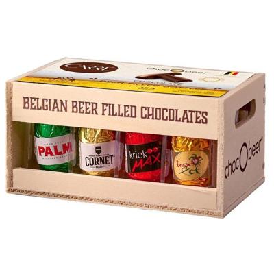 Carré Chocobeer chocolade, houten kist van 200 gram