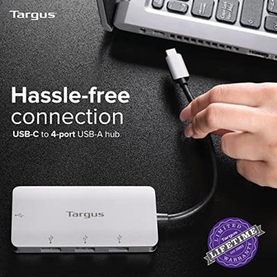 Targus USB-C naar 4-poorts USB-A Hub, Grijs (ACH226EU)
