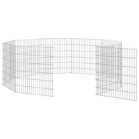 VidaXL Dierenverblijf 10 panelen 54x60 cm gegalvaniseerd ijzer - thumbnail