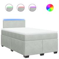 Boxspring met matras fluweel lichtgrijs 120x190 cm - thumbnail