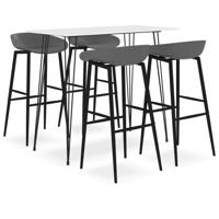 5-delige Barset wit en grijs - thumbnail