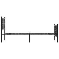 Bedframe met hoofd- en voeteneinde metaal zwart 75x190 cm - thumbnail