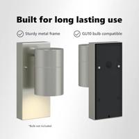 VidaXL Buiten wandlamp 2 pcs zilver 6,5 x 10,5 x 16 cm rvs en glas - thumbnail