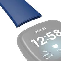 Hama Fitbit Horlogebandje, 22 mm, verstelbare reservearmband voor smartwatch Fitbit Charge 3, Charge 4, Sense, Sense 2, Fitbit armband om te vervangen, wisselarmband van TPU, roestvrij stalen gesp, blauw - thumbnail