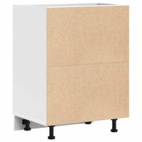 Keuken onderkast Lyon bewerkt hout wit - thumbnail