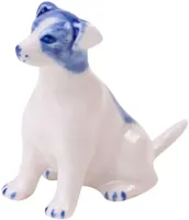 Heinen Delfts Blauw miniatuur ornament keramiek jack russel 5.5x2.5x5cm delfts blauw - thumbnail
