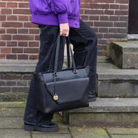 Leren laptoptas dames 15.6 inch - zwart - MŌSZ Denise - thumbnail