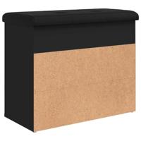 Schoenenbankje 62x32x50 cm bewerkt hout zwart - thumbnail