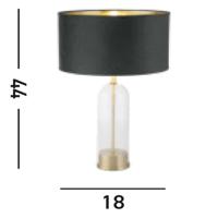 Searchlight TafellampOxford met zwarte kap - EU81712BK - thumbnail