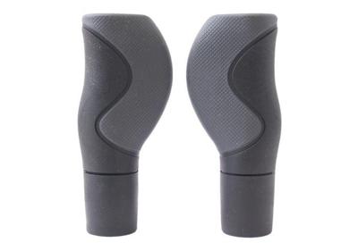 Union Ergonomisch handvatset - 2-componenten - 130/130mm - zwart/grijs - met snijrand - bar-end dopje