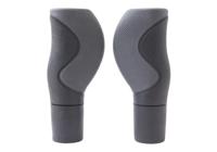 Union Ergonomisch handvatset - 2-componenten - 130/130mm - zwart/grijs - met snijrand - bar-end dopje - thumbnail