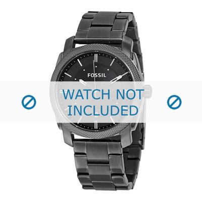 Horlogeband Fossil FS4774 / PDR2095 / PDR2092 Staal Antracietgrijs 22mm