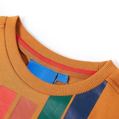 Kindershirt met lange mouwen racewagenprint 116 donkerokerkleurig