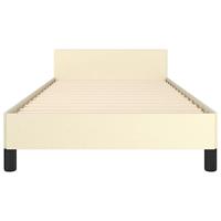 Bedframe met hoofdbord kunstleer crèmekleurig 80x200 cm - thumbnail