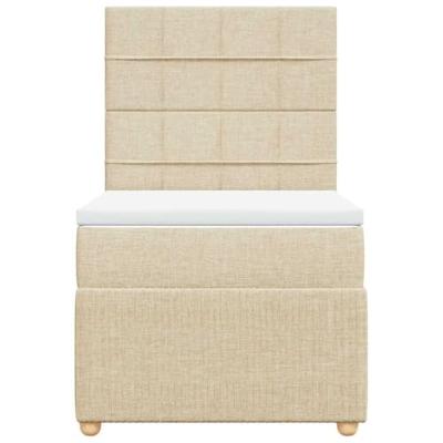 Boxspring met matras stof crèmekleurig 90x200 cm