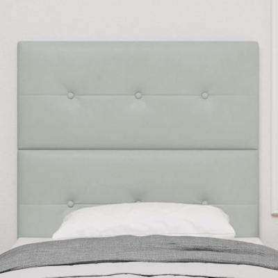 LED Hoofdbord met LED-striplichten Lichtgrijs 100 cm Polyester