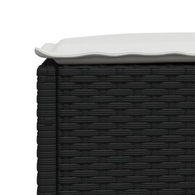4-delige Loungeset met kussens poly rattan zwart - thumbnail