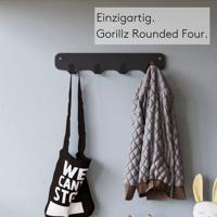 Gorillz Rounded Four Industriële Wandkapstok 4 Kapstok haken - thumbnail
