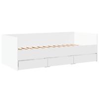 Slaapbank met lades zonder matras 90x200 cm wit - thumbnail