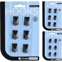 Plakhaakjes RVS kaart a 6 stuks zwart - thumbnail