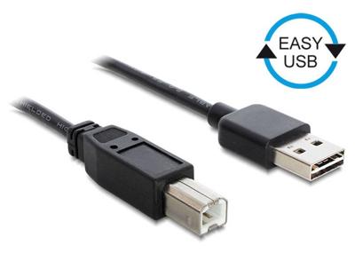 Delock 83358 Kabel EASY-USB 2.0 Type-A male > USB 2.0 Type-B male 1 m zwart
