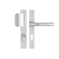 Veiligheidsbeslag Premium smal D-duwer+kruk Flow PC72 anti-kerntrek/omkeerbaar/242X38x15/alu. gesl. F1/SKG3 - thumbnail