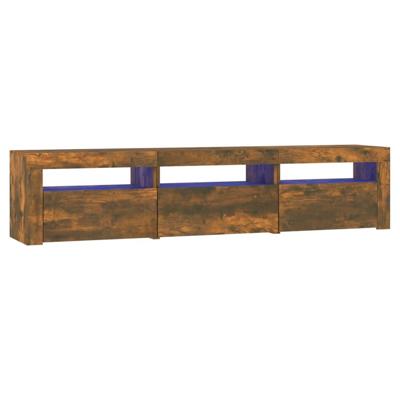 Tv-meubel met LED-verlichting 180x35x40 cm gerookt eikenkleurig