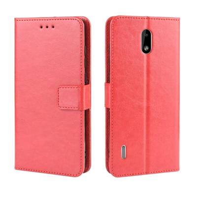 Retro Crazy Horse textuur horizontale Flip lederen case voor Motorola Moto One Pro met houder & kaartsleuven & fotolijstjes (rood)