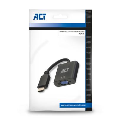 ACT HDMI naar VGA adapter M/F 20cm