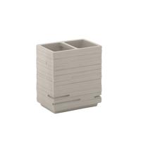 Tandenborstelhouder Sapho Quadrotto Vrijstaand 11.5x10.2x6.2 cm Polyresin Beige - thumbnail