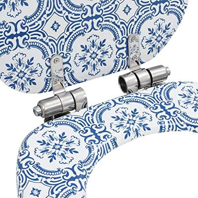 VidaXL Toiletbril met soft-close deksel porselein mdf