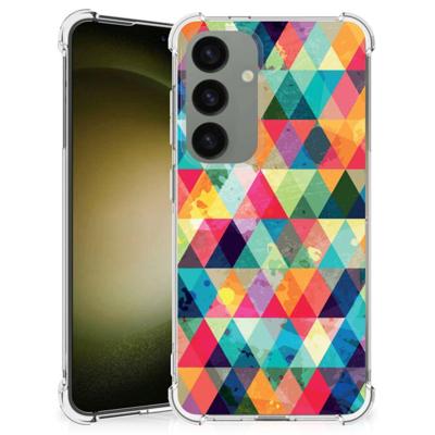 Samsung Galaxy S24 Doorzichtige Silicone Hoesje Geruit Samsung Galaxy S24 Doorzichtige Silicone Hoesje Geruit