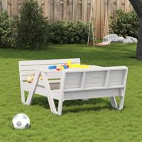 Picknicktafel voor kinderen 88x122x58 cm massief grenenhout wit - thumbnail