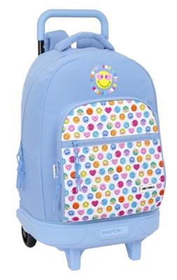 Schoolrugzak Smiley Joyful Blauw Multicolour 33 x 45 x 22 cm