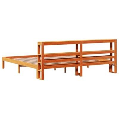 Bedframe zonder matras massief grenenhout wasbruin 180x200 cm
