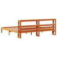 Bedframe zonder matras massief grenenhout wasbruin 180x200 cm - thumbnail