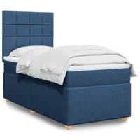 Boxspring met matras stof blauw 80x200 cm - thumbnail