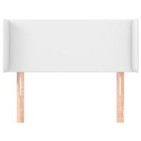 Hoofdbord met randen 203x16x118/128 cm kunstleer wit - thumbnail