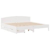 Bedframe zonder matras massief grenenhout wit 200x200 cm - thumbnail